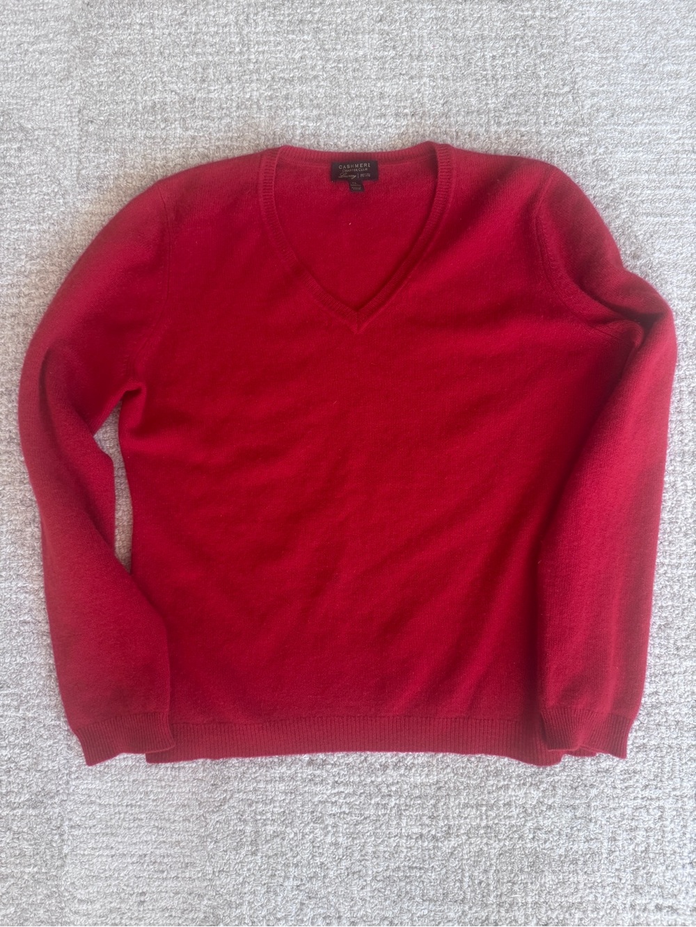 Charter Club Red V-Neck Cashmere Sweater